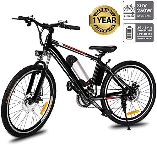 Vélos de montagne électriques : Oppikle Vlo Electrique 26" E-Bike - VTT Pliant 36V 250W Batterie au Lithium de Grande Capacit - Ville lger Vlo de avec moyeu 21 Vitesses (Noir-Style)