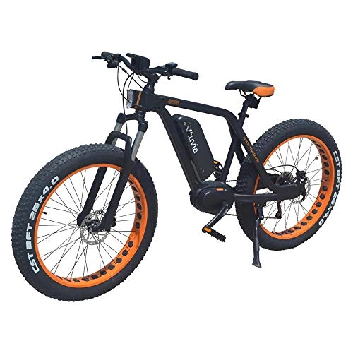 Vélos de montagne électriques : QLHQWE 26 Pouces Bicicleta Eletric Longue dure 4.0 36V 13Ah Gros Pneu Batterie au Lithium Bafang 350W Moteur lectrique VTT Neige e BIK
