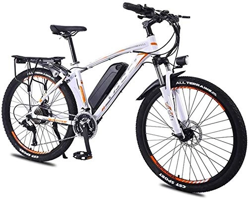 Vélos de montagne électriques : RDJM VTT Electrique, E-vélo VTT électrique vélo avec 27 Vitesses Système de Transmission, 350W, 13Ah, 36V Lithium-ION, 26" Pouces, Pedelec City Bike Lightweight Urban Outdoor (Color : White)