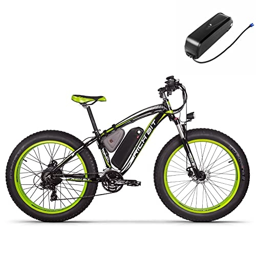 Vélos de montagne électriques : RICH BIT TOP-022 Vélo électrique VTT Fat Bike 26 Pouces Double Batterie Vélo Électrique de Montagne pour Hommes et Femmes (Vert)
