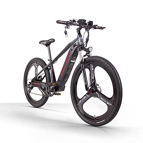 Vélos de montagne électriques : RICH BIT TOP-520 Vélo de Montagne électrique 29", Batterie Lithium-ION Amovible 48V * 10AH, dérailleurs Shimano 7 Vitesses, 500W vélo électrique VTT Adulte (Rouge)