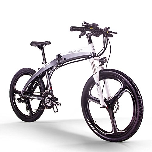 Vélos de montagne électriques : RICH BIT Vlo lectrique, ZDC-880, e-Bike, 250W, 36V, 9.6AH (Gris-Blanc)