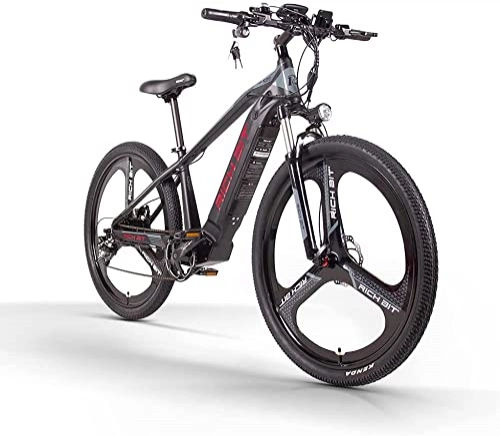 Vélos de montagne électriques : RICHBIT-520 Vélo électrique, vélo de Montagne électrique Adulte à Frein à Disque hydraulique 29'' avec Batterie Lithium-ION 48V / 10Ah, Vitesse Shimano 7 (Noir et Rouge 1.0)