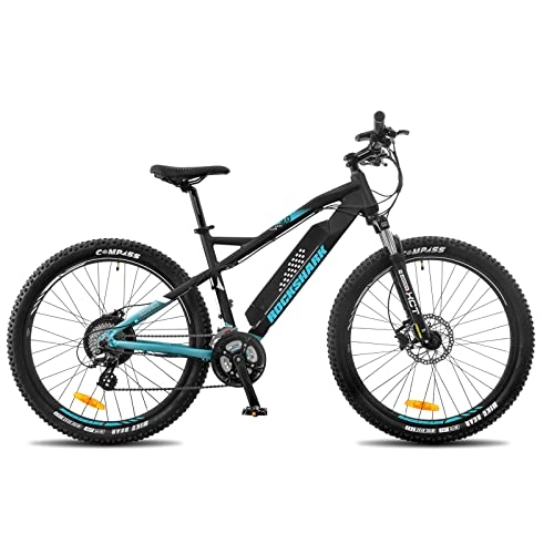 Vélos de montagne électriques : Rockshark Vélo électrique 27, 5 pouces pour homme et femme avec moteur arrière Bafang 250 W, batterie Samsung 11, 6 Ah et Shimano 24 vitesses