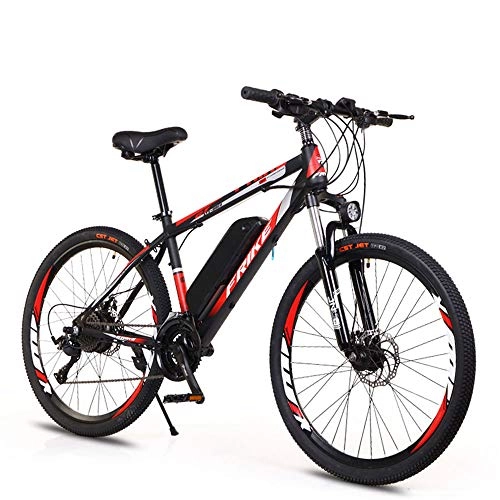 Vélos de montagne électriques : S HOME Vélo De Mode Adulte, 26 Pouces 21 Vitesses Lithium Batterie électrique Vélo électrique Vélo Adulte Vélo électrique Vélo électrique Vélo pour Hommes (Rouge)