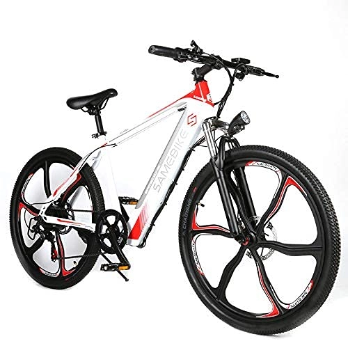 Vélos de montagne électriques : SAMEBIKE SH26 Jante en alliage de magnésium pour VTT électrique (blanc)