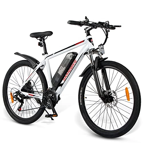 Vélos de montagne électriques : SAMEBIKE SY26 Vélos électriques avec Batterie 10AH Vélos de Montagne électriques 26 Pouces pour Adultes (Blanc)