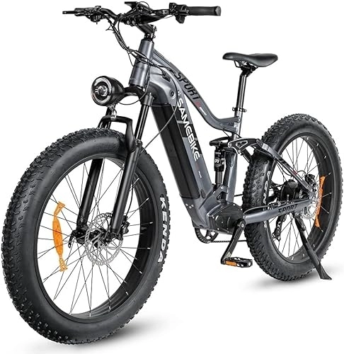 Vélos de montagne électriques : SAMEBIKE Vélo Électrique, 26" VTT Fat Bike Electrique Adulte, Batterie 48V / 17Ah, 4.0 Fat Tire Vélo de Montagne Électrique E Bike Ville