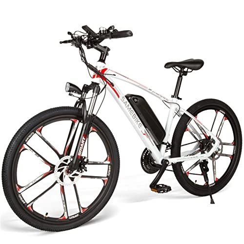 Vélos de montagne électriques : SAMEBIKE Vélo électrique en alliage d'aluminium 26" Vélo électrique pour adulte, VTT E vélo électrique Shimano 21 vitesses avec batterie au lithium amovible 48 V8 AH