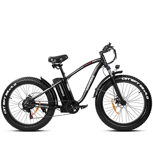 Vélos de montagne électriques : SAMEBIKE YY26 vélo électrique adulte 26x4.0 pouces gros pneu VTT électrique 48V 15Ah batterie détachable plage de neige