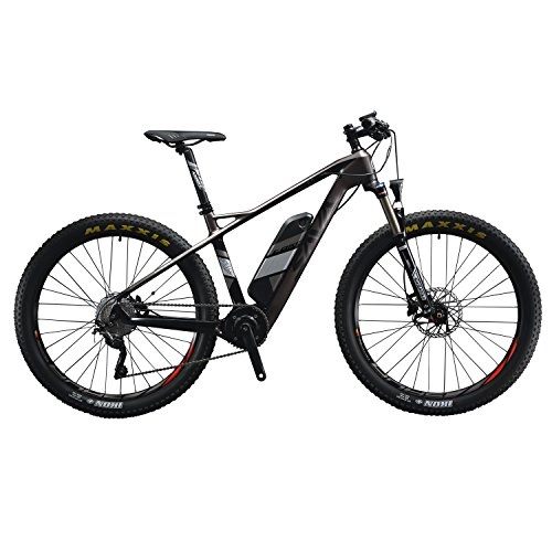 Vélos de montagne électriques : Savane Knight 6.0 E-Bike avec cadre carbone / fibre de carbone 27, 5 "pris en charge Pédale de VTT électronique Vélo avec Shimano SLX M7000 10 vitesses et 36 V 13 Ah Samsung Batterie Li-Ion