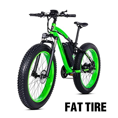 Vélos de montagne électriques : Shengmilo-MX02 Vélo électrique BAFANG 500w Vélo de Montagne électrique Fat Bike 26 * 4.0 Pneu (Vert （avec étranglement）)