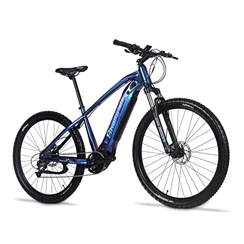Vélos de montagne électriques : Shengmilo Vélo de Montagne électrique SML-100 pour Adultes 27, 5 '' E-Bike avec Moteur Central BAFANG 250W 48V 14Ah LG Batterie Vélo électrique à 9 étapes avec Cadre en Alliage d'aluminium