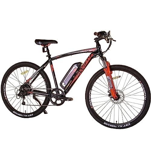 Vélos de montagne électriques : Swifty at650 Mountain Bike with Battery on Frame Unisex-Adult, Black Orange, One Size