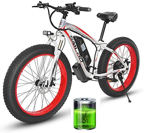 Vélos de montagne électriques : SXTR VTT électrique de 66 cm avec batterie lithium-ion amovible de grande capacité (48 V 8 Ah 350 W 500 W 1000 W), vélo électrique 21 vitesses et trois modes de fonctionnement (rouge)