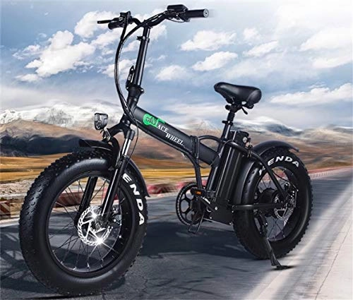 Vélos de montagne électriques : Unbekannt 20 Pouces vélo de Neige électrique 48v * 15ah Lithium Pliant vélo électrique 500w Roue arrière Moteur Graisse ebike Vitesse maximale 42 km / h vélo de Montagne Intelligent Affichage LCD