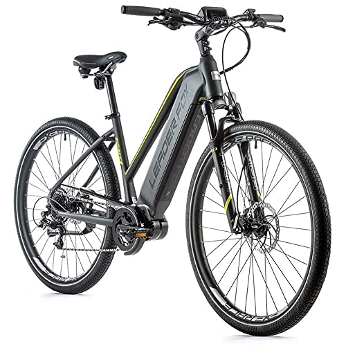 Vélos de montagne électriques : Velo electrique-vae vtc leader fox 28'' exeter 2021 femme moteur central bafang 36v m300 80nm batterie 15a gris mat-bmanc 9v (20'' - h52cm - taille l - pour adulte de 178cm 185cm)