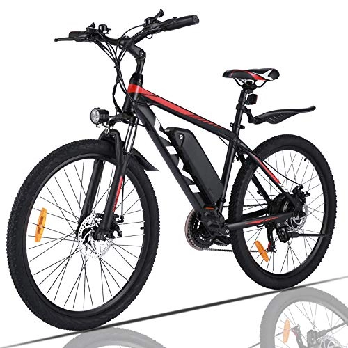 Vélos de montagne électriques : VIVI 250W Vélo Électrique Adulte Vélo de Montagne 26", Batterie 36V / 10.4Ah Amovible / Engrenages 21 Vitesses / Vitesse Maximum 25km / h / Convient aux Adultes