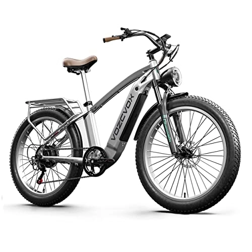 Vélos de montagne électriques : VOZCVOX Vélo électrique 26 Pouces Vélo de Montagne électrique Ebike MX04 avec Batterie 48V15AH 3.0" Fat Tires Bafang Motor 3 Riding Modes, Maxload 180KG