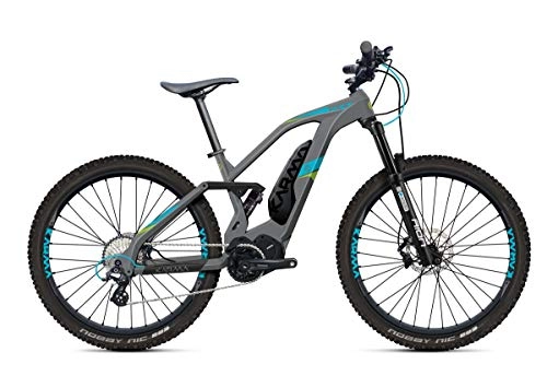 Vélos de montagne électriques : VTT Assistance Electrique KARMA FS + D10 Boost E7000 Grey Blue Green-L