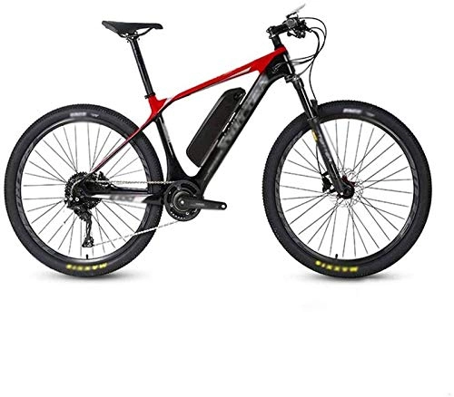Vélos de montagne électriques : VTT Electrique, 26 Pouces Fibre de Carbone Vélos électriques, Commande d'affichage numérique LCD VTT Batterie Lithium 36V13Ah vélos extérieur Vélo (Color : Red)