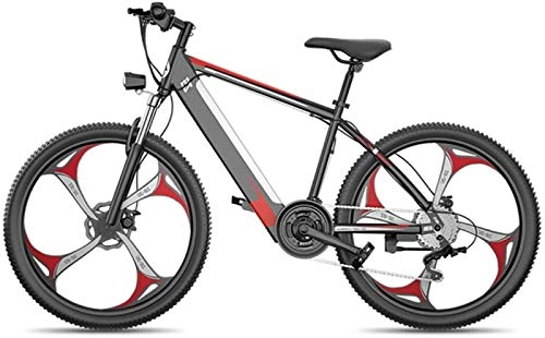 Vélos de montagne électriques : VTT Electrique, VTT électrique 400W 26 '' Fat Tire Vélo électrique Montagne E-Bike Pleine Suspension for Les Adultes, 27 Vitesses Shifter en Alliage d'aluminium Ebike Vélo, vélo légers (Color : Red)