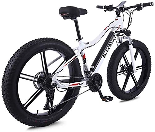 Vélos de montagne électriques : Vélo de neige électrique, Vélo de montagne électrique 26 pouces 350W 36V 10ah pliant gras pneu vélo de neige vélo 27 vitesses d'aide à la pédale d'aide à la pédale de vélo de vélo et trois modes de tr