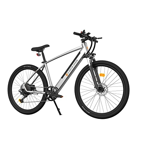 Vélos de montagne électriques : Vélo Electrique ADO D30, VTT Électrique d'assistance à la pédale, Shimano 11, Écran LCD et LED Luci, 10.4Ah, 25 km / h, 250W, E-Bike pour Ville / Plage / Neige, Blanc