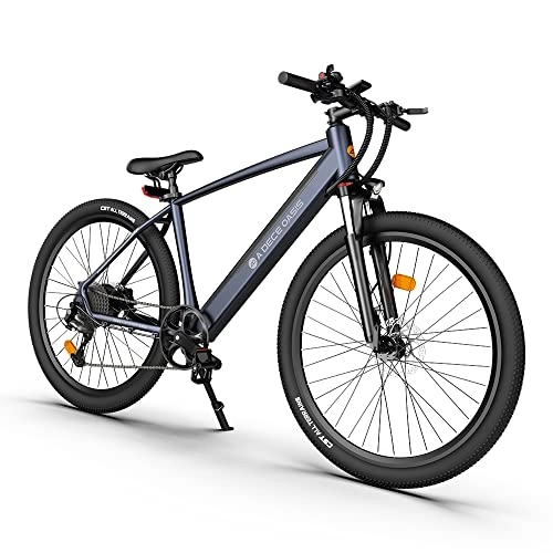 Vélos de montagne électriques : Vélo Electrique ADO D30C, VTT Électrique d'assistance à la pédale, Shimano 9, Écran LCD et LED Luci, 10.4Ah, 25 km / h, 250W, E-Bike pour Ville / Plage / Neige, Noir