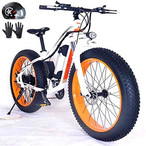 Vélos de montagne électriques : Vélo électrique, 26 "Vélo électrique 36V 350 - 500W 10.4Ah 2.4Ah amovible pneu de pneu de pneu de la batterie de pneu de pneu pour sports de voyage de cyclisme ( Color : White Orange , Size : 250W )