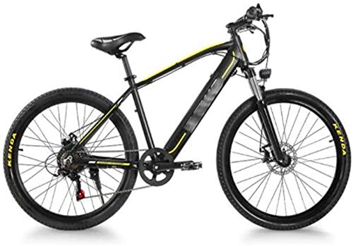 Vélos de montagne électriques : Vélo électrique de neige de 66 cm, 48 V 350 W, vitesse variable, fourche de suspension avec écran LCD, batterie au lithium, pour adultes (couleur : noir)
