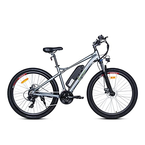 Vélos de montagne électriques : Vélo électrique Saxsen R10 - Cadre Noir - Batterie au Lithium 36 V 8 Ah - Puissance : 250 W - 25 km / h - 21 Vitesses - Certifié StVo - Argent