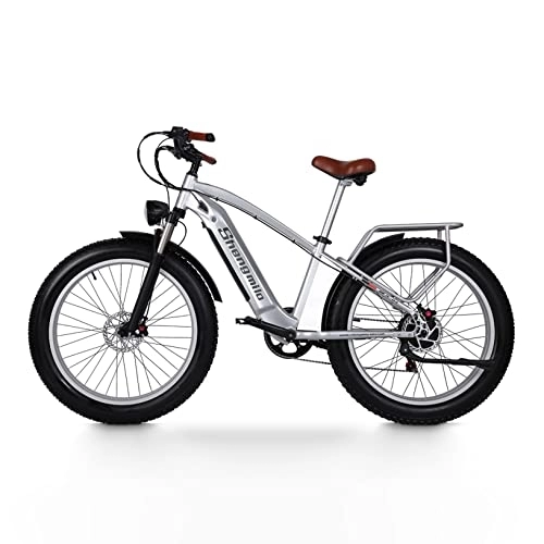 Vélos de montagne électriques : Vélo électrique Shengmilo, vélos électriques rétro MX04 pour adultes, vélo électrique Fat Tire avec 3 modes de conduite faciles à assembler, batterie amovible 48V 15Ah, BAFANG Motor