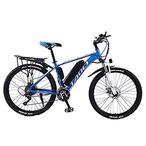 Vélos de montagne électriques : Vélo électrique électrique VTT for adultes en alliage d'aluminium Vélos Tout Terrain 26" 36V 350W 13Ah amovible au lithium-ion intelligent Montagne Ebike for Hommes ( Color : Blue , Size : 10AH / 65km )