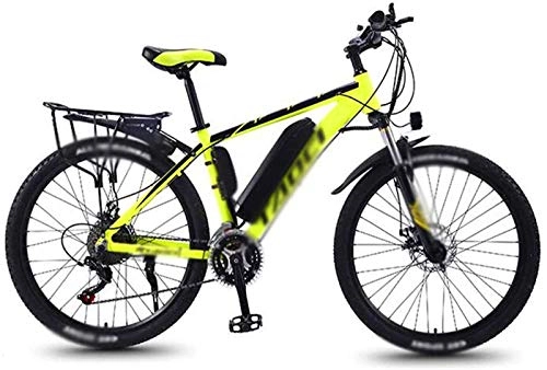 Vélos de montagne électriques : WJSWD Vélo électrique de neige, 66 cm, 36 V, 13 A, 350 W, batterie au lithium pour adultes (couleur : jaune)