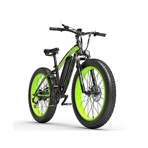 Vélos de montagne électriques : Wonzone ddzxc vélos électriques vélo électrique VTT électrique 66 cm 4.0 gros pneus (couleur : 10 Ah vert)