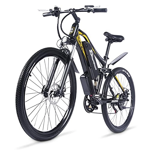Vélos de montagne électriques : WZW M60 Vélo Électrique pour Adultes - 27, 5 Pouces 500W Vélo électrique - 48V / 15Ah Amovible Lithium Batterie Montagne Bicyclette Professionnel 7 La Vitesse Engrenages