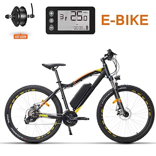 Vélos de montagne électriques : XFY 27.5 Pouces Roues Fat Tire Vélo Électrique - 21 Vitesse E-Bike - 400W 48V E-Bike, Plage Cruiser Hommes Femmes Montagne E-Bike Pedal Assist