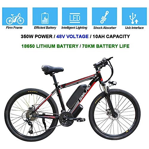 Vélos de montagne électriques : ZLZNX VéLos éLectriques pour Adultes, VéLo éLectrique Ebike en Alliage D'Aluminium 360w Amovible 48v / 10ah Batterie Au Lithium-ION VTT / Commute Ebike, B