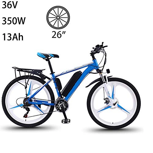 Vélos de montagne électriques : ZXL Vélos électriques pour Adultes, vélos en Alliage de magnésium pour vélos Tout Terrain, Vitesse maximale 35 km / h, 26"36 V 350 W 13 Ah Batterie Lithium-ION Amovible Mountain Ebike pour, Bleu
