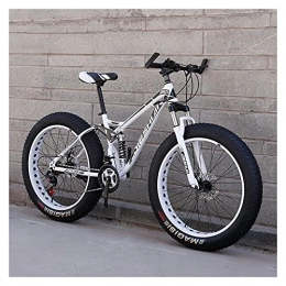 LHQ-HQ Bici 24"Ruota Fat Tire Mountain Bike 4" Pneumatici Larghi 21 velocità Bicicletta per Adulti Doppia Sospensione Dual Disc Brake Bicicletta per Teen, A