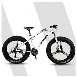 KaiKai Fat Tyre Mountain Bike 26-Inch biciclette for adulti Montagna, hardtail for mountain bike, Fat Tire alto tenore di carbonio in acciaio antiscivolo Biciclette, sospensione anteriore, 7-21-24-27-velocità All Terrain Mountain