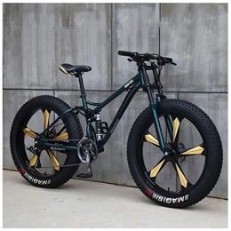 ACDRX Fat Tyre Mountain Bike 26 Pollici, 21 velocità Bici da Spiaggia per Adulti, Biciclette, Acciaio Ad Alto Tenore di Carbonio, Pneumatici Grassi, Mountain Bike da Trail, Doppio Freno A Disco, Doppia Sospensione, MTB, Cyan