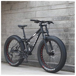 KaiKai Fat Tyre Mountain Bike 26 pollici Mountain Bike, Adulto 21-24-27 velocità doppia della sospensione della bicicletta, doppio disco freno Mens Mountain biciclette, -alto tenore di carbonio in acciaio Anti-Slip Fat Tire bike, R