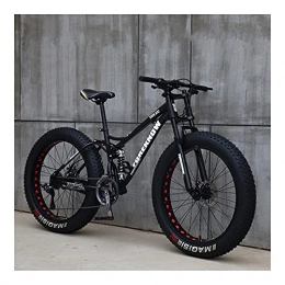GUHUIHE Bici 26 pollici ruota 27 velocità Adulto Mountain Fat Bike Bike Velocità Velocità Velocità Bicicletta Bicicletta Off-Road Snowmobile Uomo Guida all'aperto MTB ( Color : Black Spoke wheel , Size : 7 Speed )