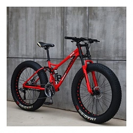 GUHUIHE Bici 26 pollici ruota 27 velocità Adulto Mountain Fat Bike Bike Velocità Velocità Velocità Bicicletta Bicicletta Off-Road Snowmobile Uomo Guida all'aperto MTB ( Color : Red Spoke wheel , Size : 21 Speed )