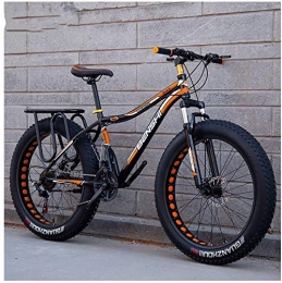 IMBM Fat Tyre Mountain Bike Adulti Fat Tire Mountain Bike, Doppio Freno a Disco Hardtail Mountain Bike, Sospensione Anteriore della Bicicletta, Donne all Terrain Mountain Bike (Color : Orange B, Size : 24 inch 27 Speed)