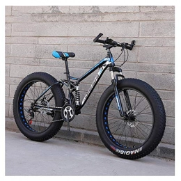 BD.Y Fat Tyre Mountain Bike Adulti Mountain Bike Hardtail Biciclette, Fat Bike da Montagna, Telaio in Acciaio ad Alto Tenore di Carbonio Front Suspension Mountain Bike, New Blue, 26 inch 21 Speed