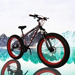  Fat Tyre Mountain Bike Bici da Neve da 26 Pollici, Bicicletta per Adulti, Bicicletta da Mountain Bike MTB con Freno A Doppio Disco in Acciaio A Sospensione Completa A 21 velocità, per Viaggi E Lavoro All'Aperto