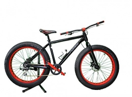 Cicli Puzone Fat Tyre Mountain Bike BICI FAT BIKE 26 ACERA 8V TELAIO ALLUMINIO M-DISK (NERO ROSSO)